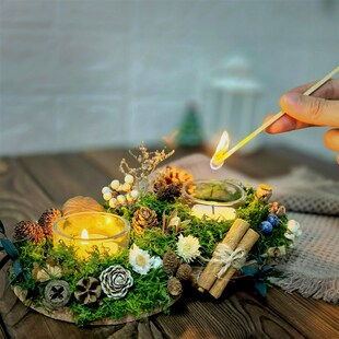 Pinecone Christmas Advent Wreath Candle Holder Gift 耶诞烛台