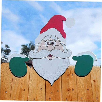 2024 New year santa claus fence peeps christmas decoration o