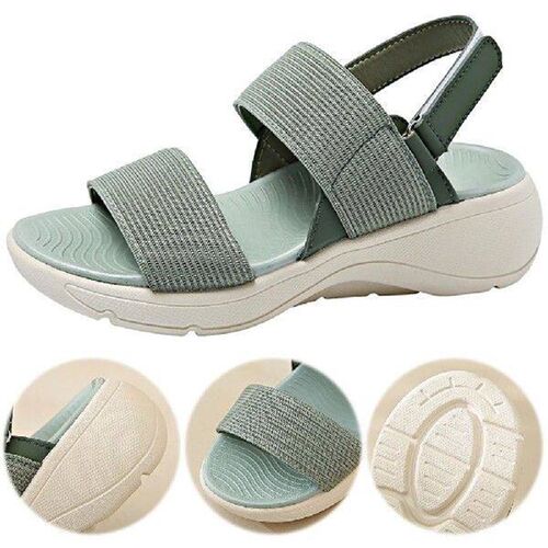 Women Wedge Sandals with Hook and Loop Summer Beach Sandals