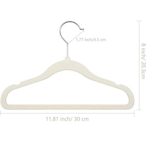 Pack of 10-Childrens Velvet Non-Slip Hanger, Slim and Space