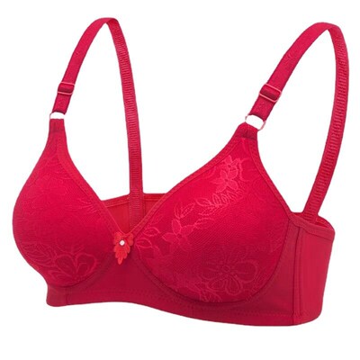 Middle-aged and elderly underwear thin cup small chest gathe