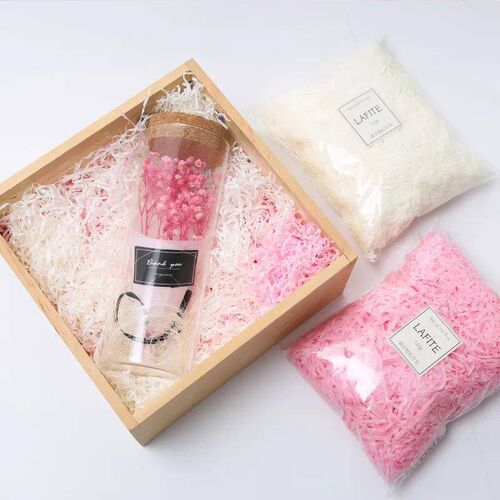 DIY Colorful Shredded Crinkle Paper Raffia Candy Boxes Weddi