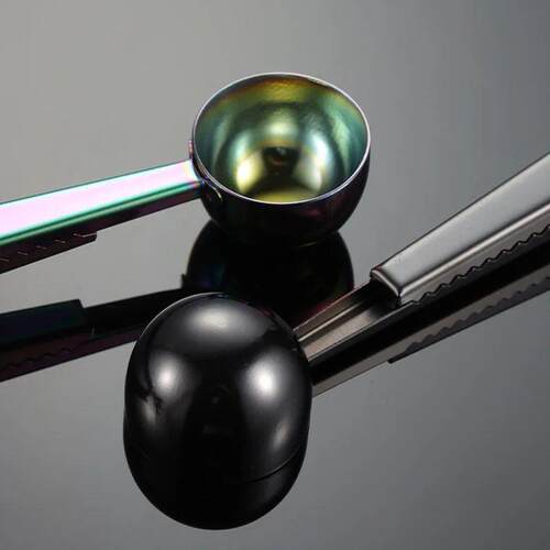 Stainless Steel Coffee Scoop with Clip, Multi-Function Spoon