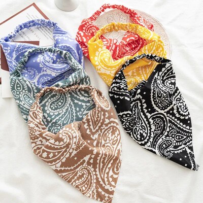 Summer Vintage Print Flower Beach Bandana Hair ScarfElastic