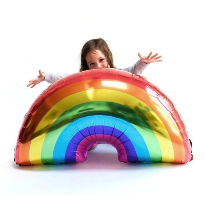 1Set Rainbow Tableware Plates Paper Cup Tablecloth Straw Rai