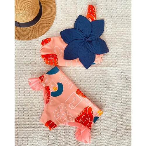 Bikini Women Swimwear Push Up Swimsuit One Shoulder Print Br