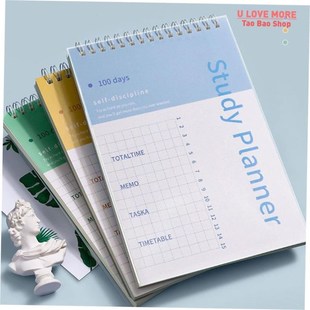 100Days Daily Weekly Study Planner Notebook Journal Agenda t