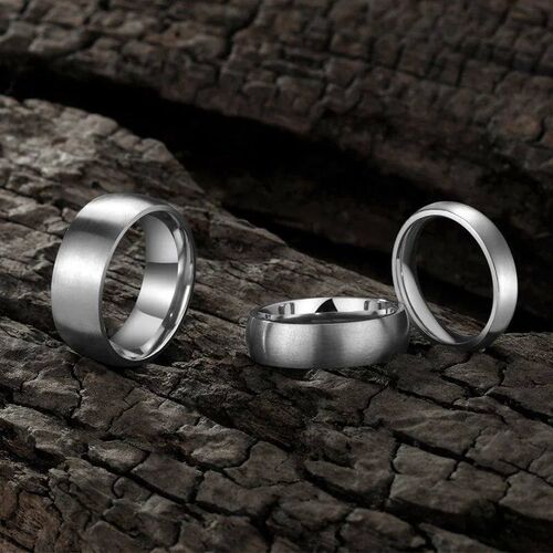 Tigrade 4/6/8mm Brushed Simple Silver/Black Color Titanium R