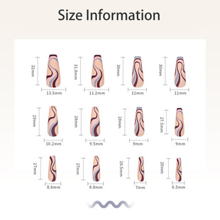 French Clouds Fake Nails Long Blue Coffin Press on Nail Tips