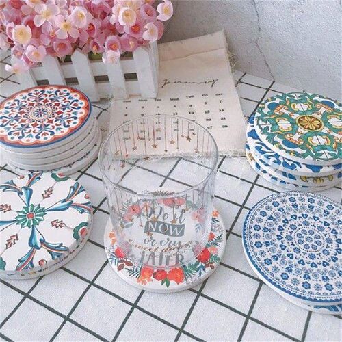 Ceramic Pieces Round Absorbent Heat Insulation Kitchen Home