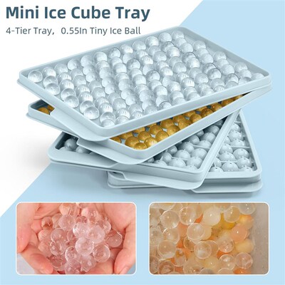 Mini Ice Cube Trays Small Tiny Round Pebble Crushed Nugget