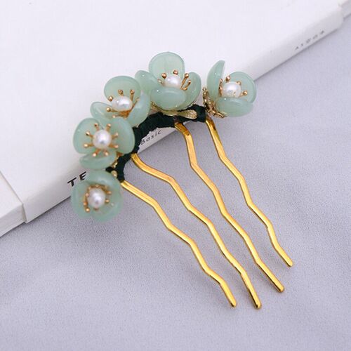 1PC Woven Hairpin Flower Pearl U-Shaped Headdress Hairpin Pl