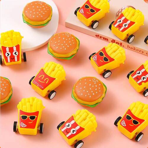 10/20pcs Cartoon Hamburger Chips Pull Back Car Toys for Kids