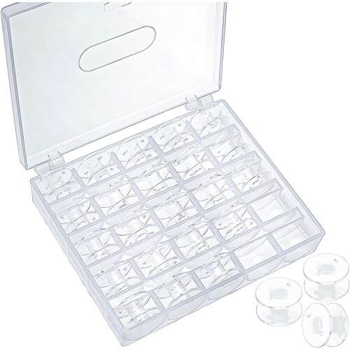 25 Grid Blue Clear Empty Bobb Storage Box Plastic Bobb Spool