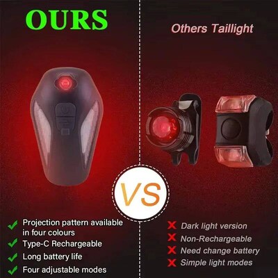 Wings of Angels Bicycle Projection Tail Light Bicycle Tail L