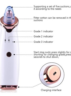 Vacuum Blackhead Remover Acne Pore Suction Face Cleaner USB