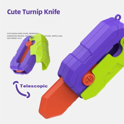 2023 Hot 3D Luminous Carrot Gravity Knife Fidget Toys Mini C