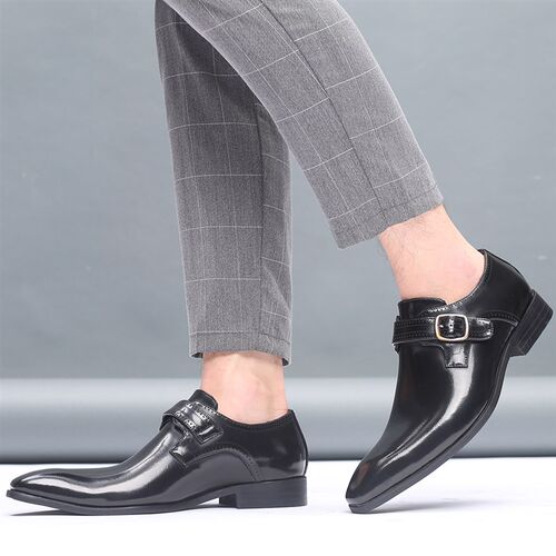 2025 Spring Mens Leather Shoes Business Casual Formal Square