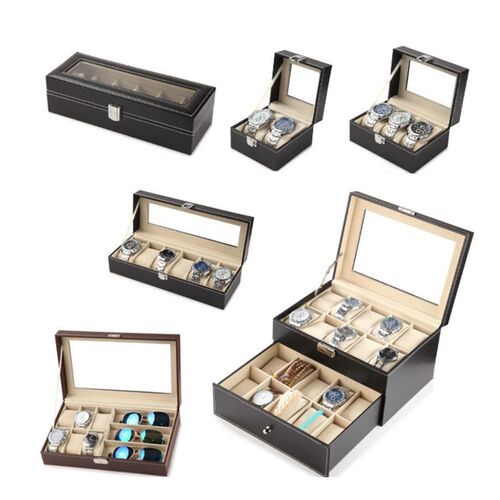 12 Watch Jewelry Display Storage Holder Case Grids Box Gift1