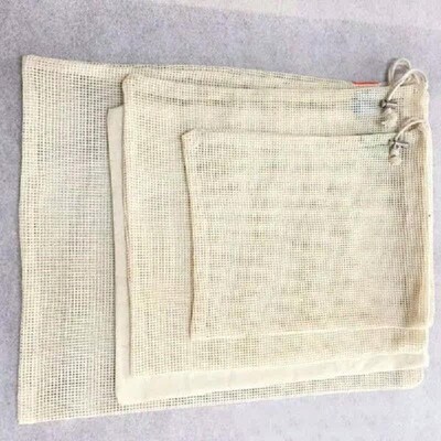 9 Pcs Reusable Cotton Mesh Produce Bags for Vegetable Fruit