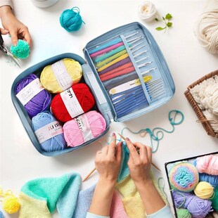 67Pcs Crochet Hooks Kit with Case Beginner Crochet Kit Color