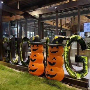 万圣节门口装饰充气南瓜幽灵摆件不倒翁气模商场门店室外布置道具