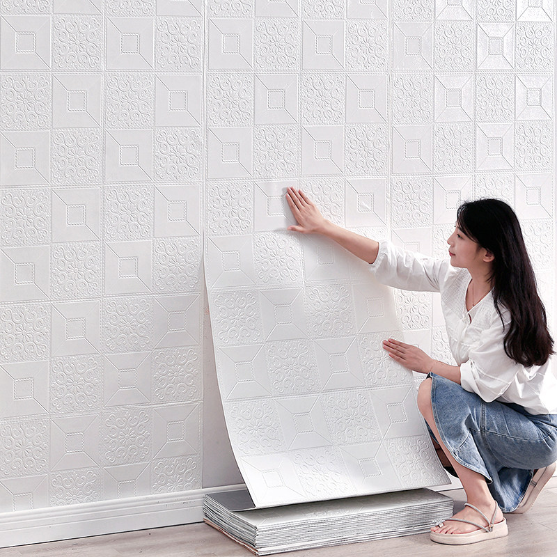 家用墙纸自粘防水防潮出租屋墙贴防霉墙壁贴纸房间装饰遮丑改造,家装主材,自贴墙纸/自粘墙纸,淘宝优惠券,粉丝福利购,淘宝优惠卷