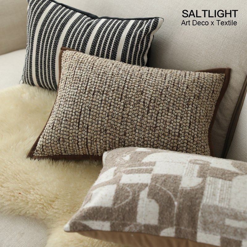 光与盐 侘寂风米咖色几何靠枕酒店样板间客厅沙发装饰抱枕,居家布艺,靠垫/抱枕,淘宝优惠券,粉丝福利购,淘宝优惠卷