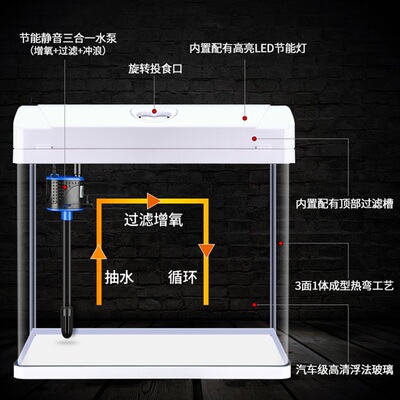 small table top fish tank glass goldfish aquarium decorate