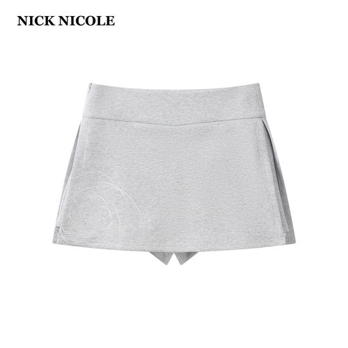 NICK&NICOLE【徐睿知同款】26秋季半身裙女高腰显瘦短裙休闲裙子