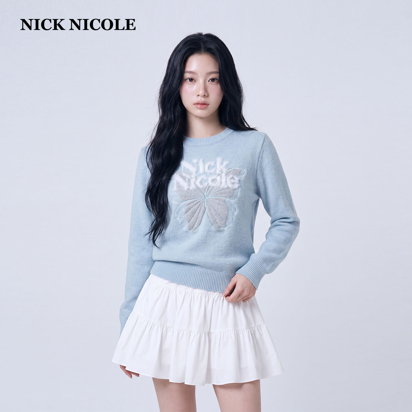 秋新款蝴蝶印花宽松卫衣毛衣女
