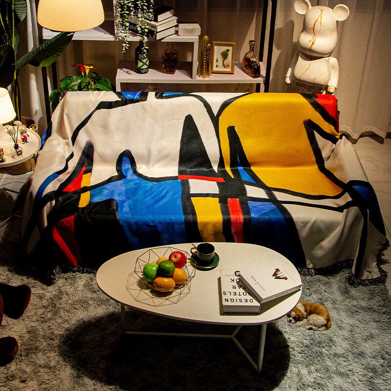 创意彩色沙发巾盖布复古耐脏防尘扶手巾坐垫大尺寸沙发套罩子防滑