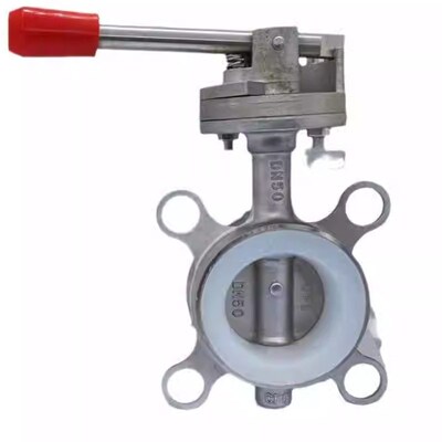 304不锈钢对夹式蝶阀DN50/DN100/手动软密封硅胶D71X碟阀304蝶阀