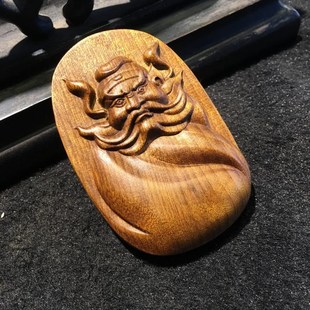 钟馗四川金丝楠阴沉木乌木木雕雕刻手把件挂件车挂钟馗 5*7.5厘米