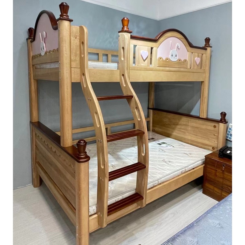 上下床双层床实木上下铺床儿童床高低床子母床木蜡油全实木两层床,住宅家具,高低/子母床,淘宝优惠券,粉丝福利购,淘宝优惠卷