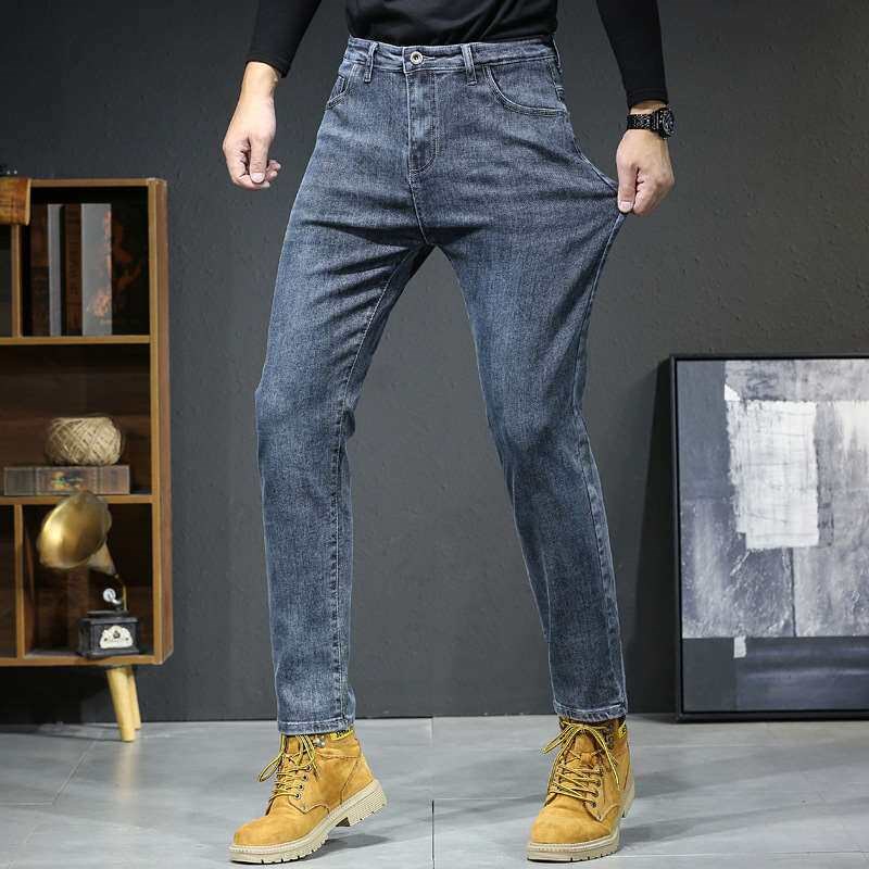 Spring New Jeans Mens Loose Small Straight tendy All-match - 实物图
