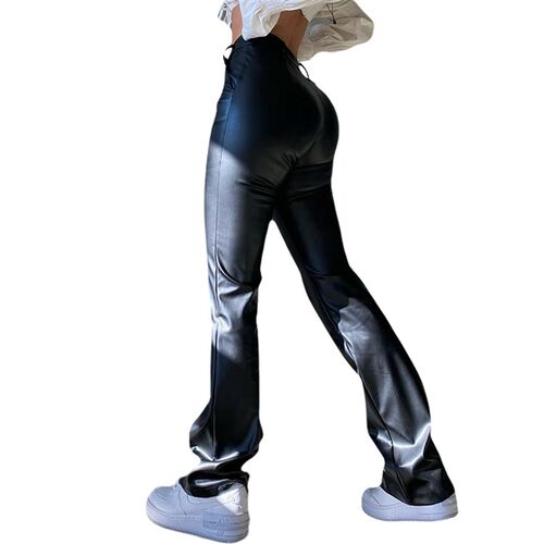 Fashion New Women Slim Wide-leg Pants Adults High Waist Elas