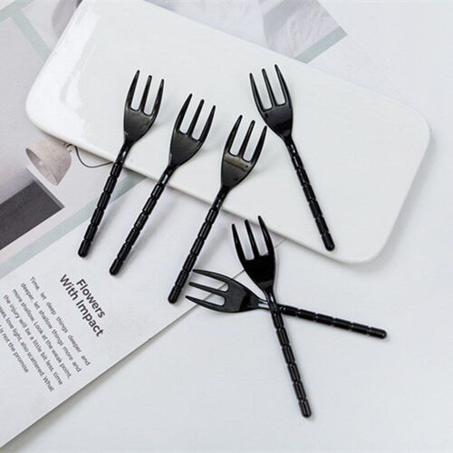 Food Grade Disposable Plastic Fruit Forks 3Prong Thick Cake