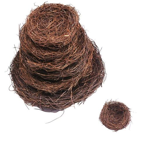 8-25cm Round Rattan Bird Nest Easter Decoration Bunny Eggs A