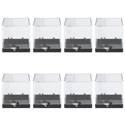 8 Pcs Plastic Mineral Specimen Storage Cases Square Sample D