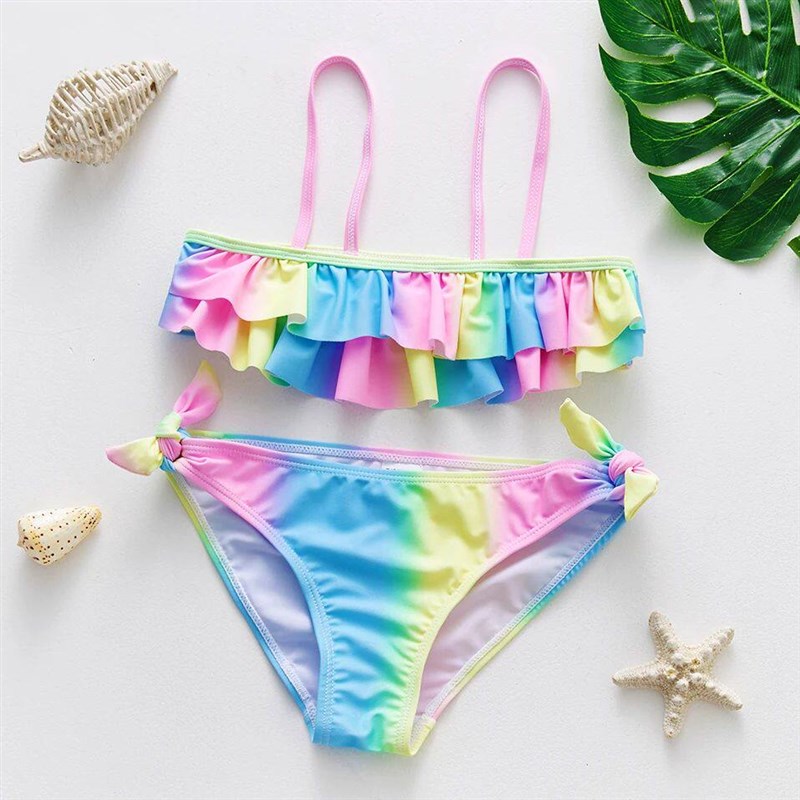 3-16Y Unicorn Two-piece Grils Swimwear 2024 High Quality Chi - 实物图