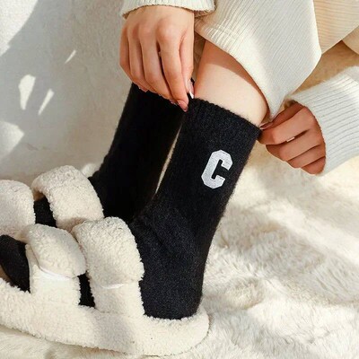 Luxury Women Wool Socks Warm Winter Thick Cashmere Casual Ja