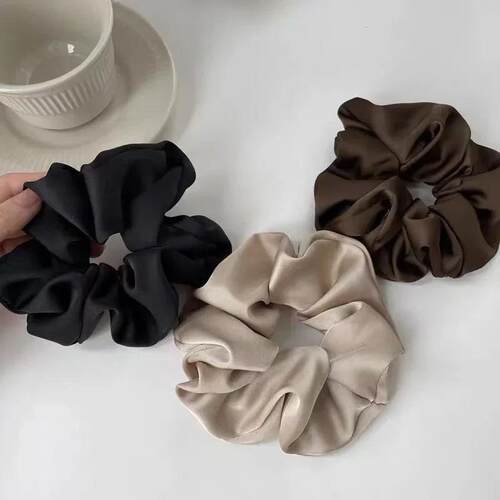 1pcs Women Silk Satin Scrunchies Ladies Girls Elastics Hair