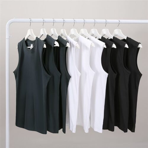 220g Heavy Cotton Sleeveless Vest Mens Vest Sleeveless T-sh