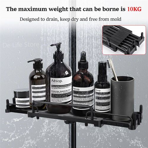 Extendable Shower Shelf Bathroom Shelf Without Drilling Sham