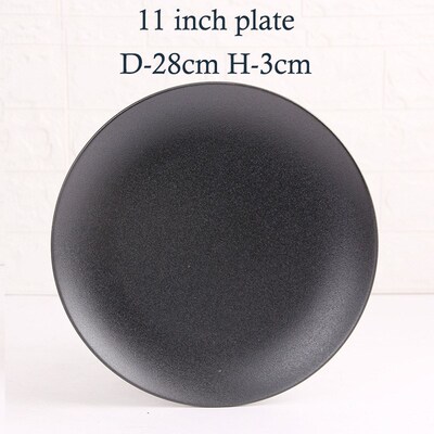ceramic black plates bowl dinnerware Set of 4 set of 16件套