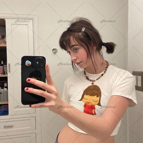 Women shirts fairy grunge Short-sleeved Crop Top Punk Setwea