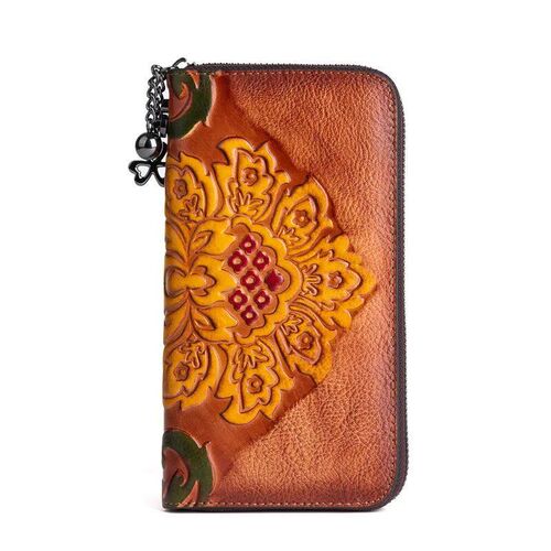 2023 New Vintage Long Zipper Wallet Hand-made Brushed Color