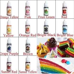 12 Colors 10ML Macaron Ice Cream Cake Food Coloring Ingredie