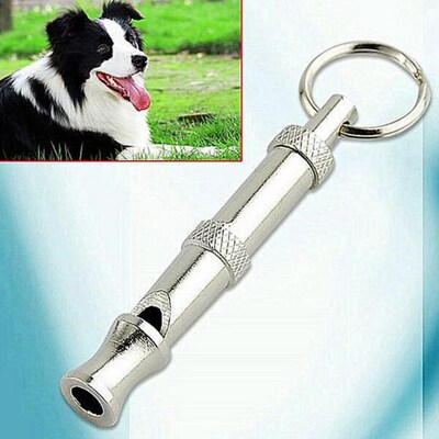 Pet Dog Whistle Silver Adjustable Dog Training Whistle Train